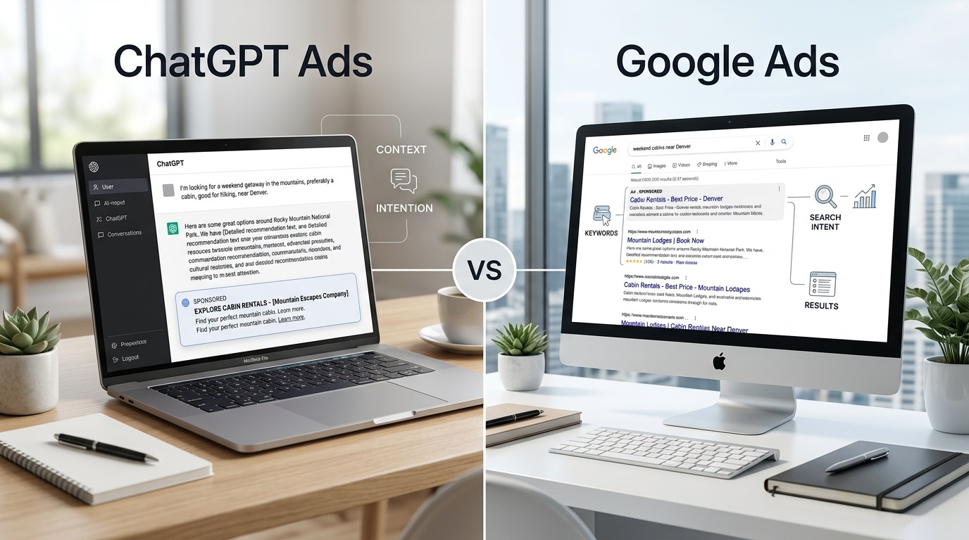 Coherence Agence Digitale Differences Entre La Publicite Sur ChatGPT Et Google Ads ifférences entre la publicité sur ChatGPT et Google Ads